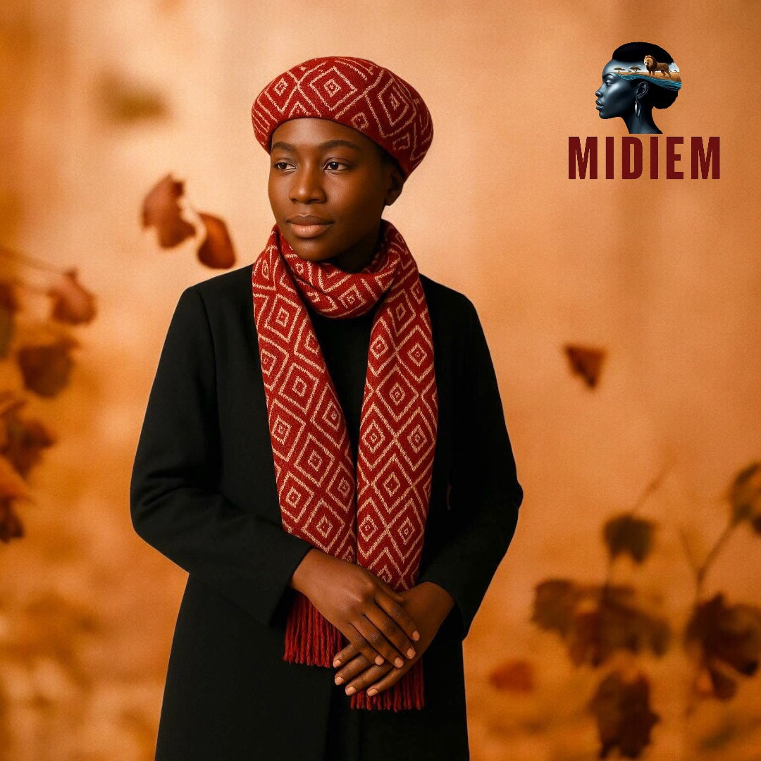 Ensemble écharpe et bonnet “Inhliziyo Ebomvu”